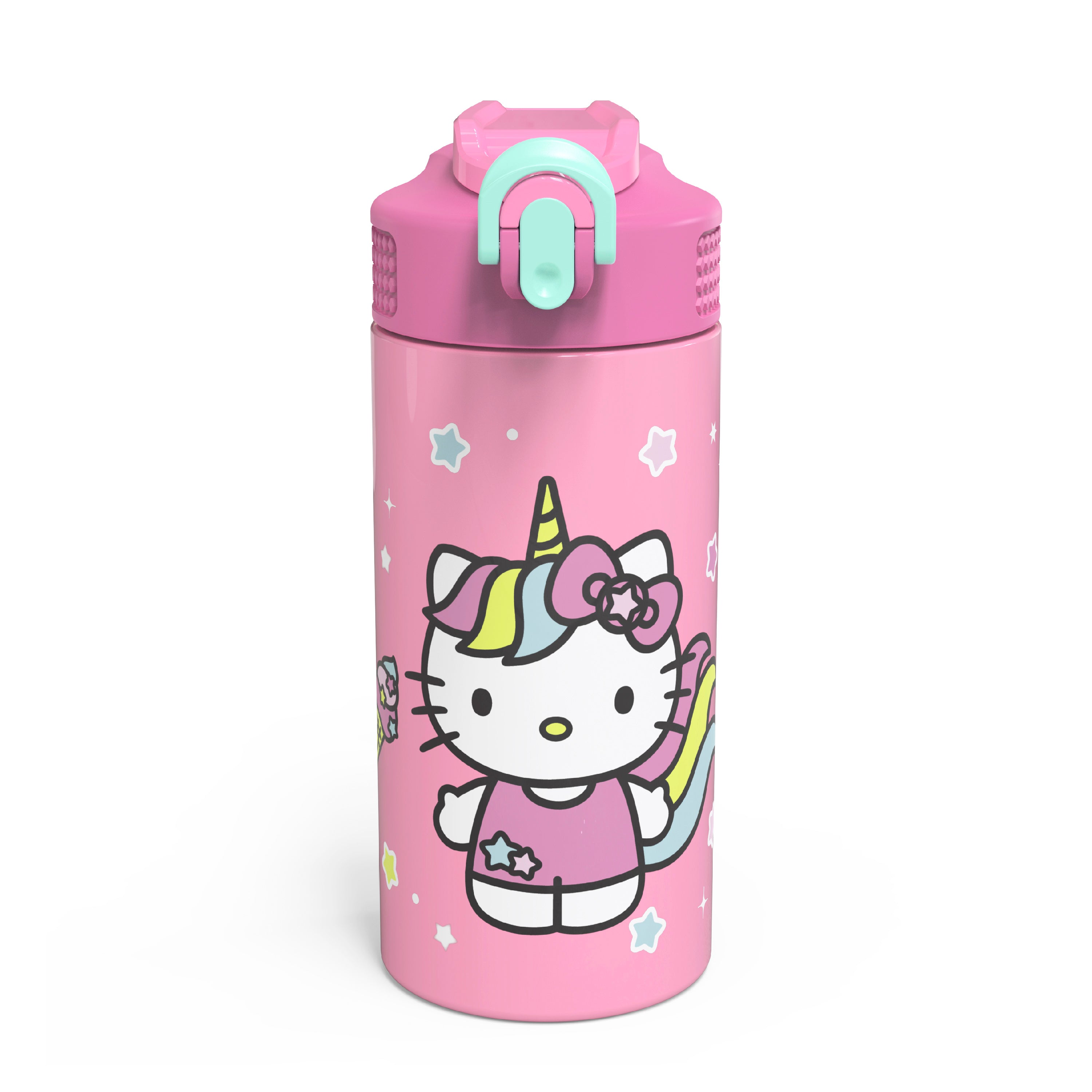 Hello Kitty Kids Stainless Steel Leak Proof Water Bottle with Push Button Lid and Spout
