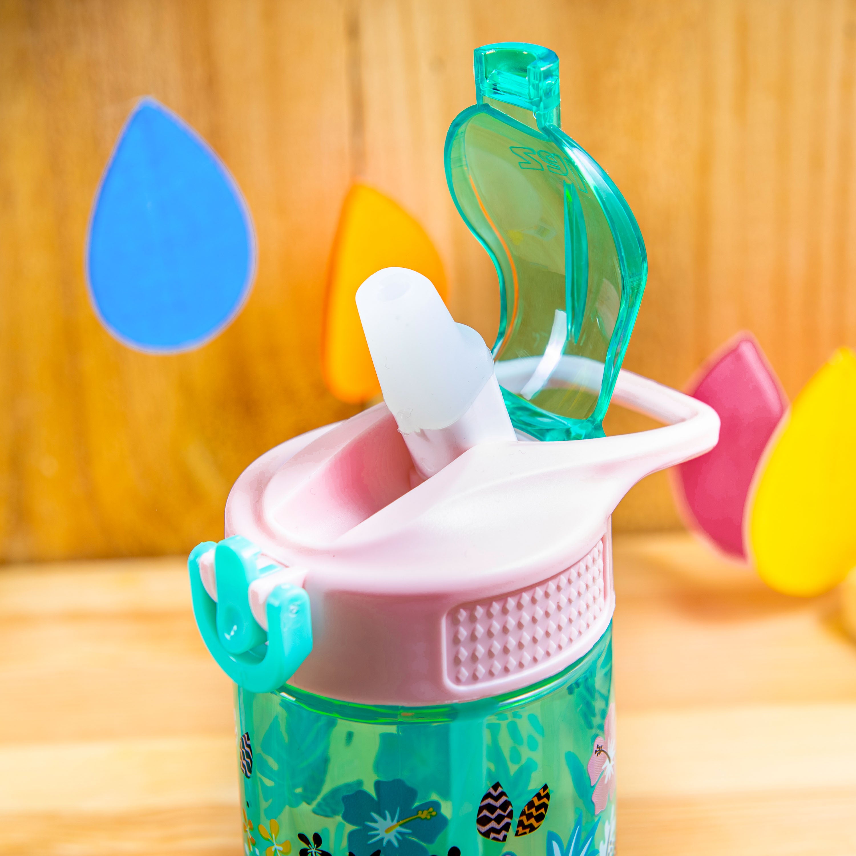 Disney Lilo & Stitch Kids Plastic Water Bottle with Leak Proof Lid