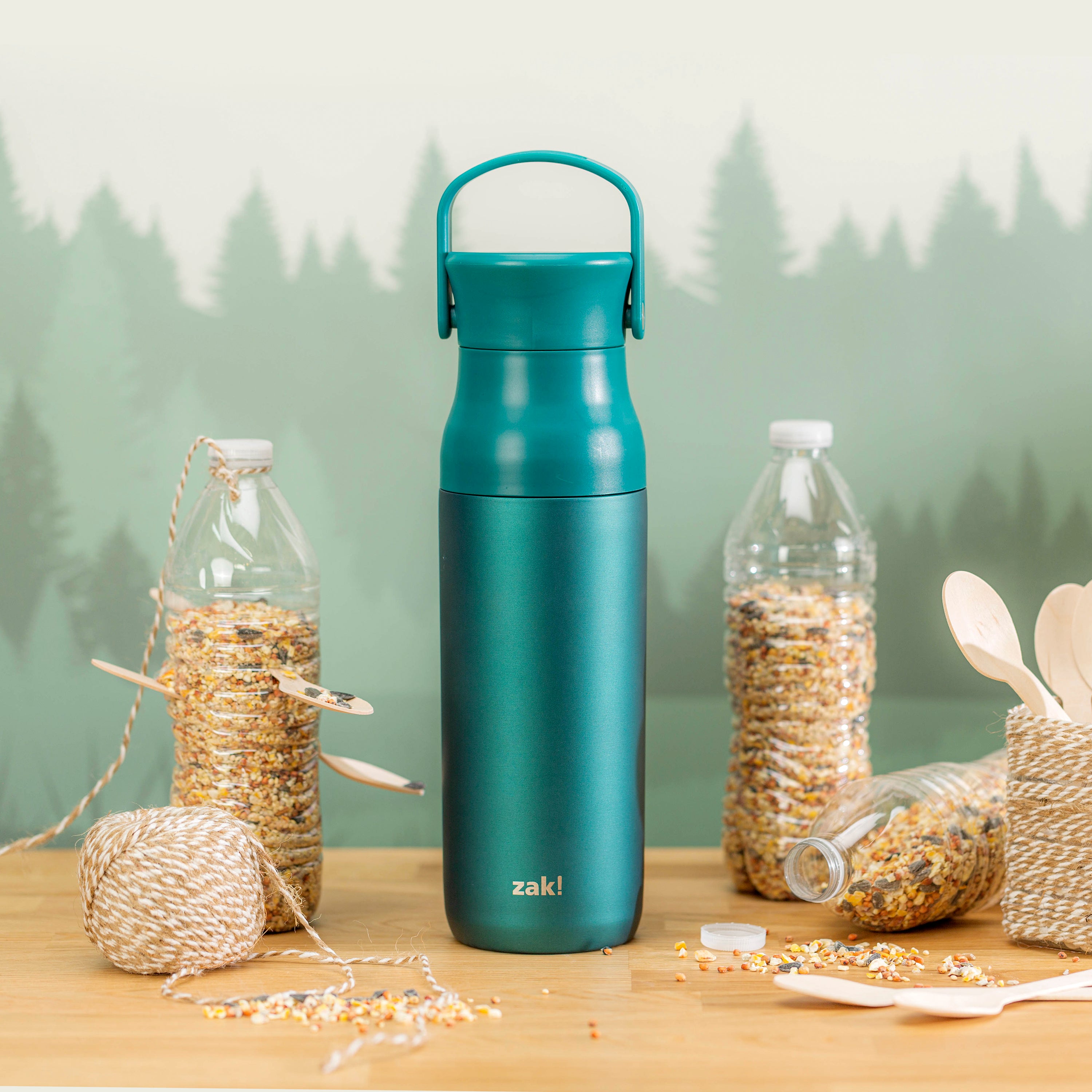 Harmony Recycled Stainless Steel Insulated Water Bottle with Large Chug Lid - Emerald, 32 ounces