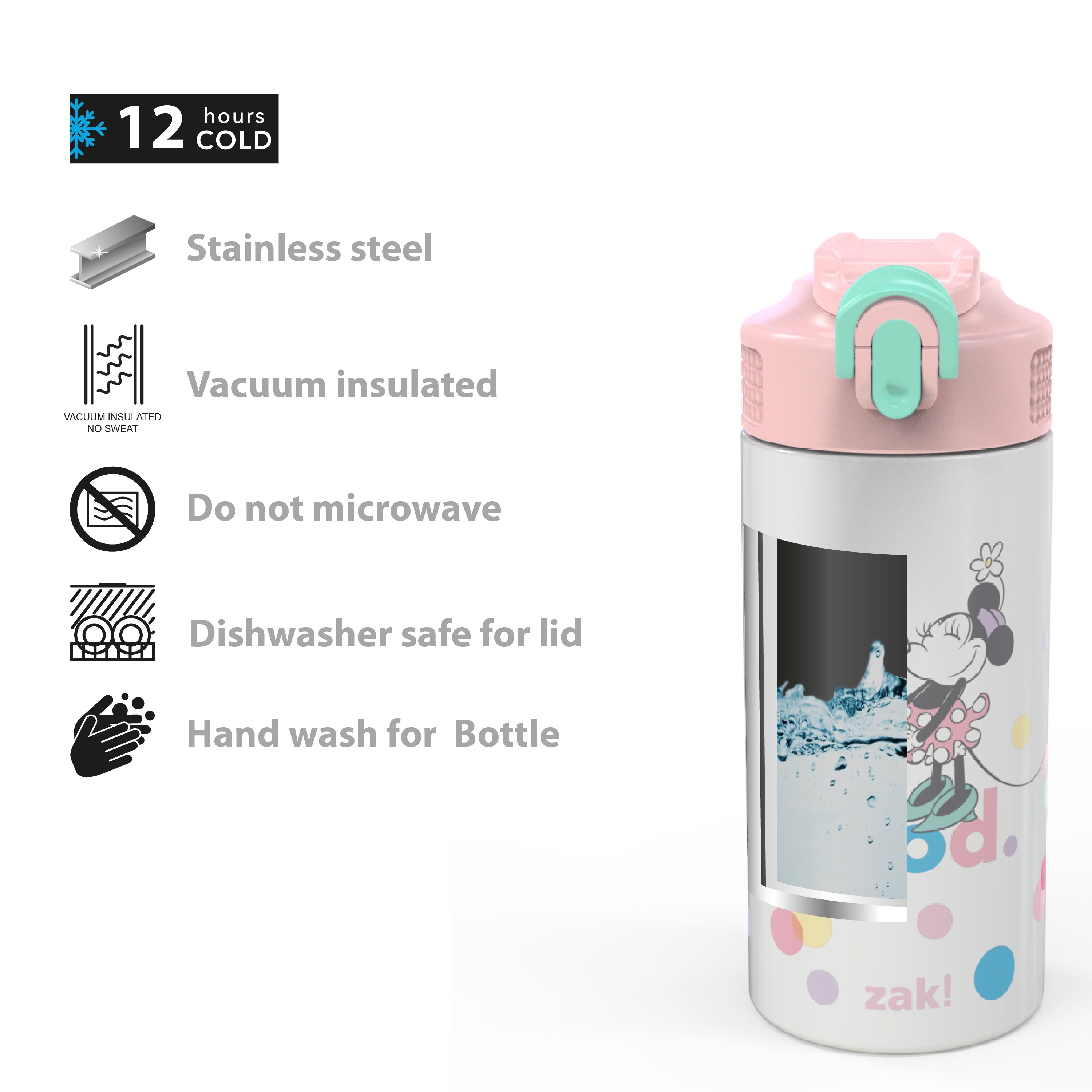 KINIA 12 Oz Unicorn Stainless Steel Vacuum Insulated Kids Water Bottle