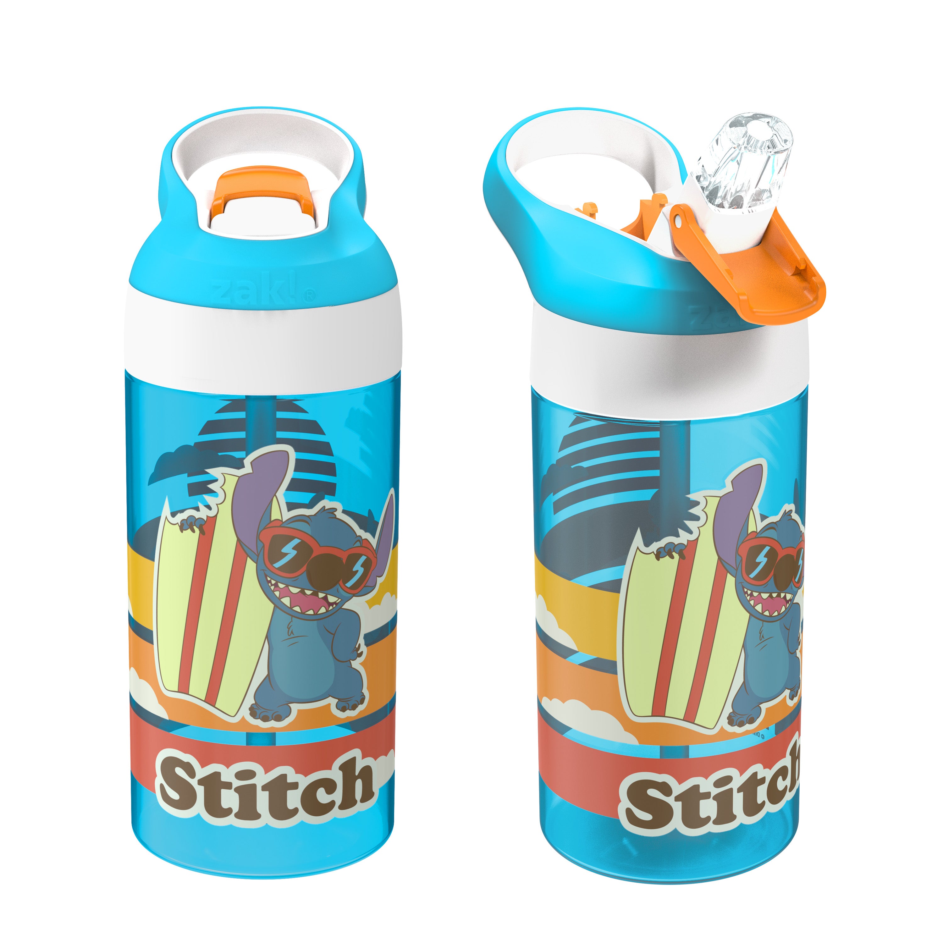 Disney Lilo & Stitch Bouteille d'eau anti-fuite pour enfants avec  couvercle à bouton-poussoir et bec verseur - 17,5 onces —