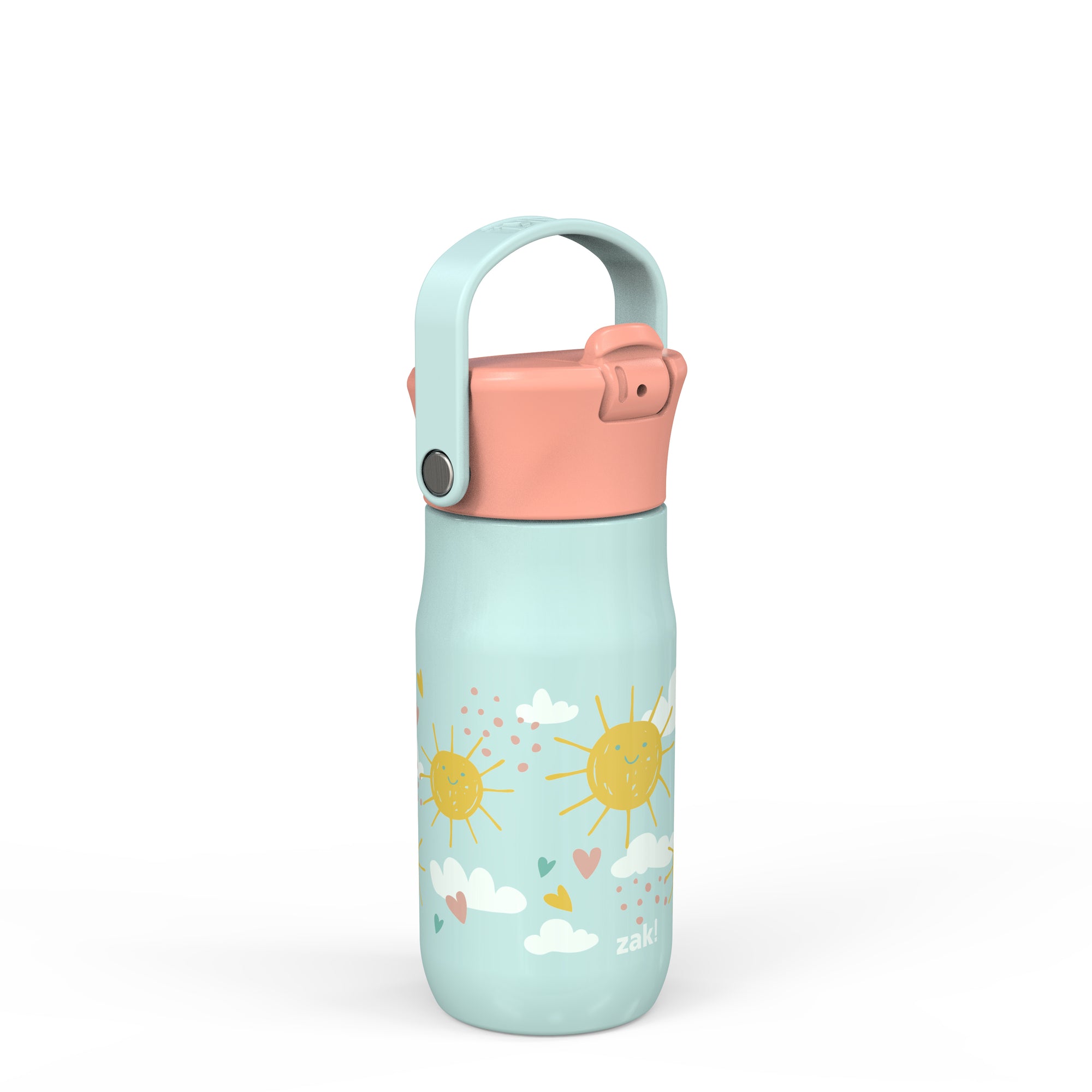 Happy Skies Harmony Recycled Stainless Steel Kids Water Bottle with Straw Spout, 14 ounces