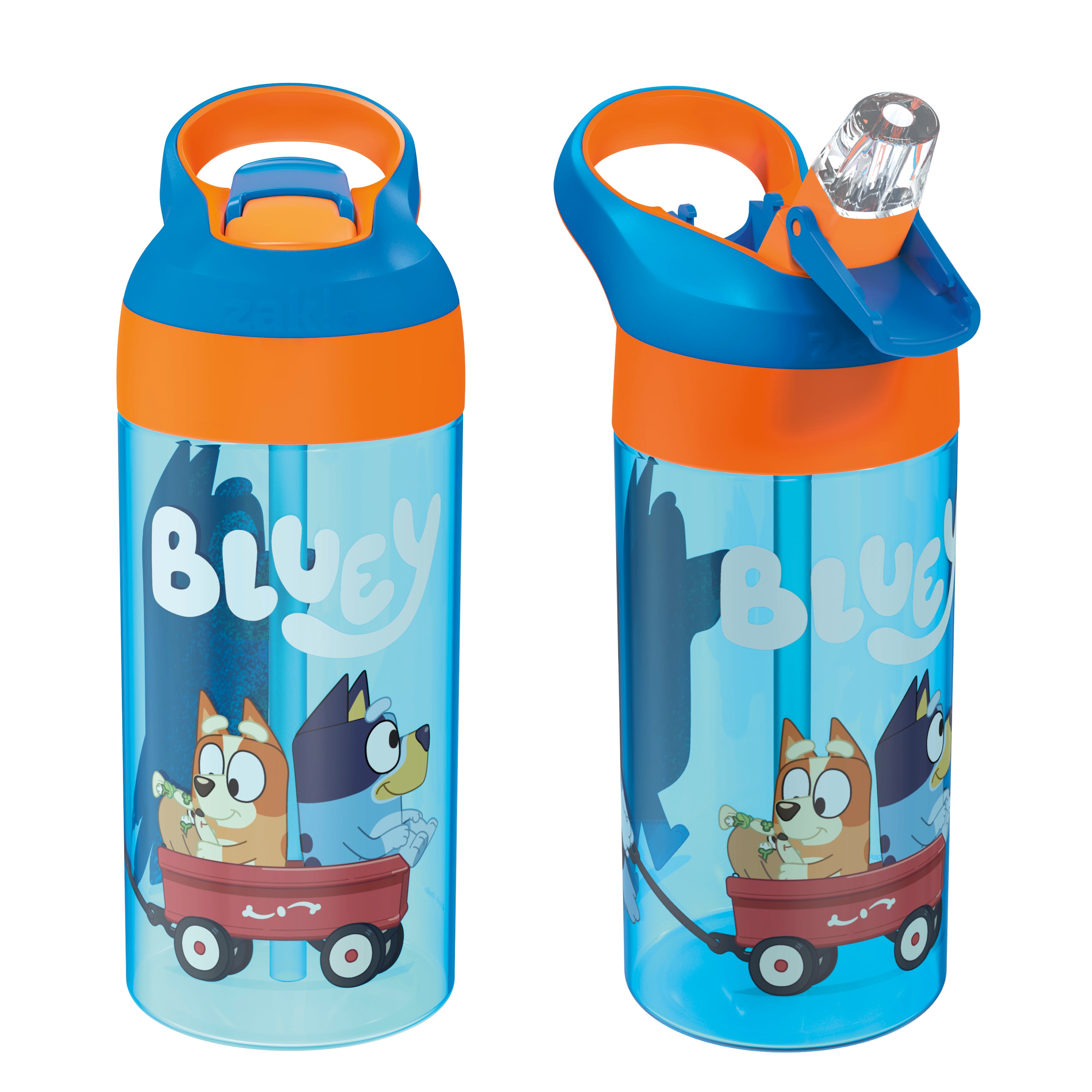 Zak Designs Bluey 14 oz Double Wall Vacuum Insulated Thermal Kids Water  Bottle, 18/8 Stainless Steel, Flip-Up Straw Spout, Locking Spout Cover,  Durable Cup for Sports or Travel 