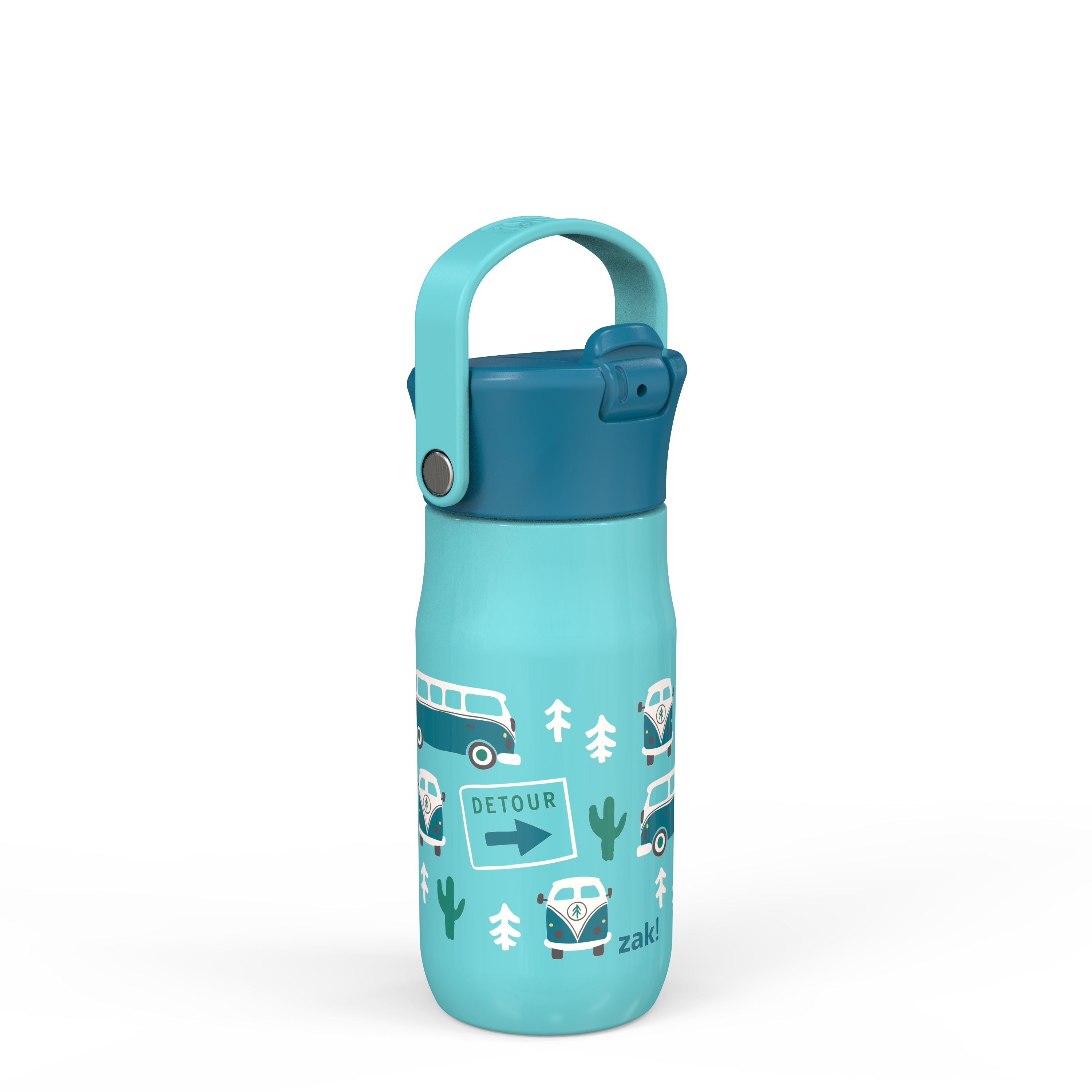 On the Move Harmony Recycled Stainless Steel Kids Water Bottle with Straw Spout, 14 ounces
