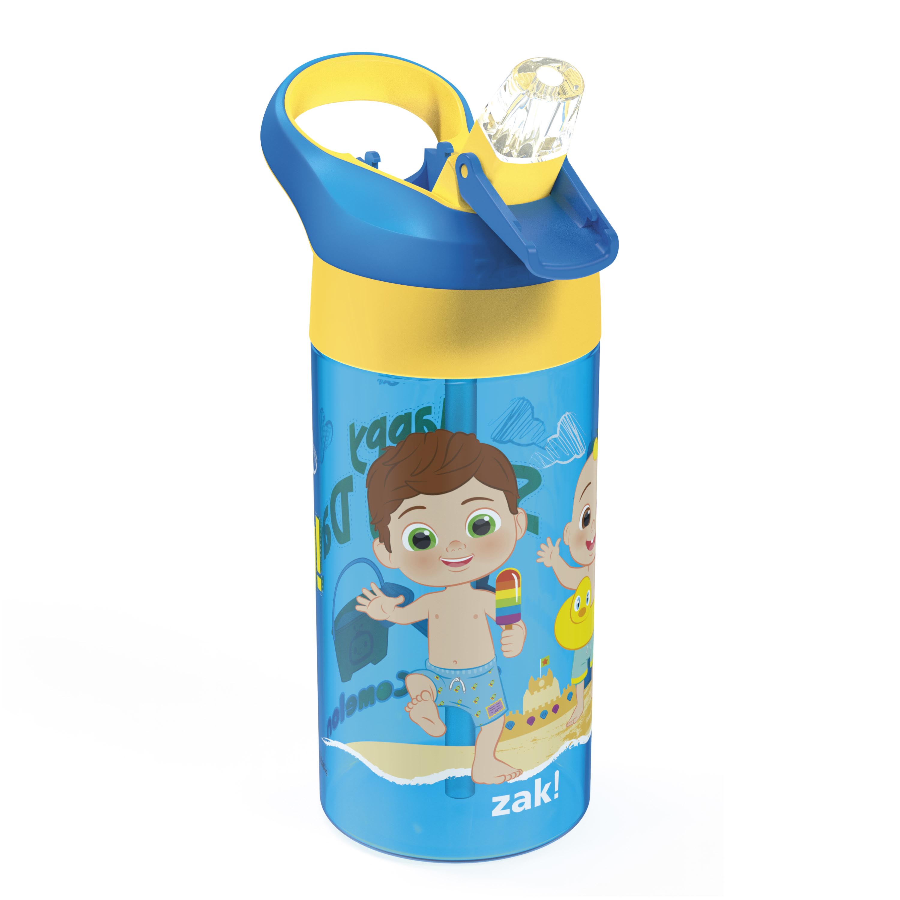 CoComelon Kids Leak Proof Water Bottle with Push Button Lid and Spout