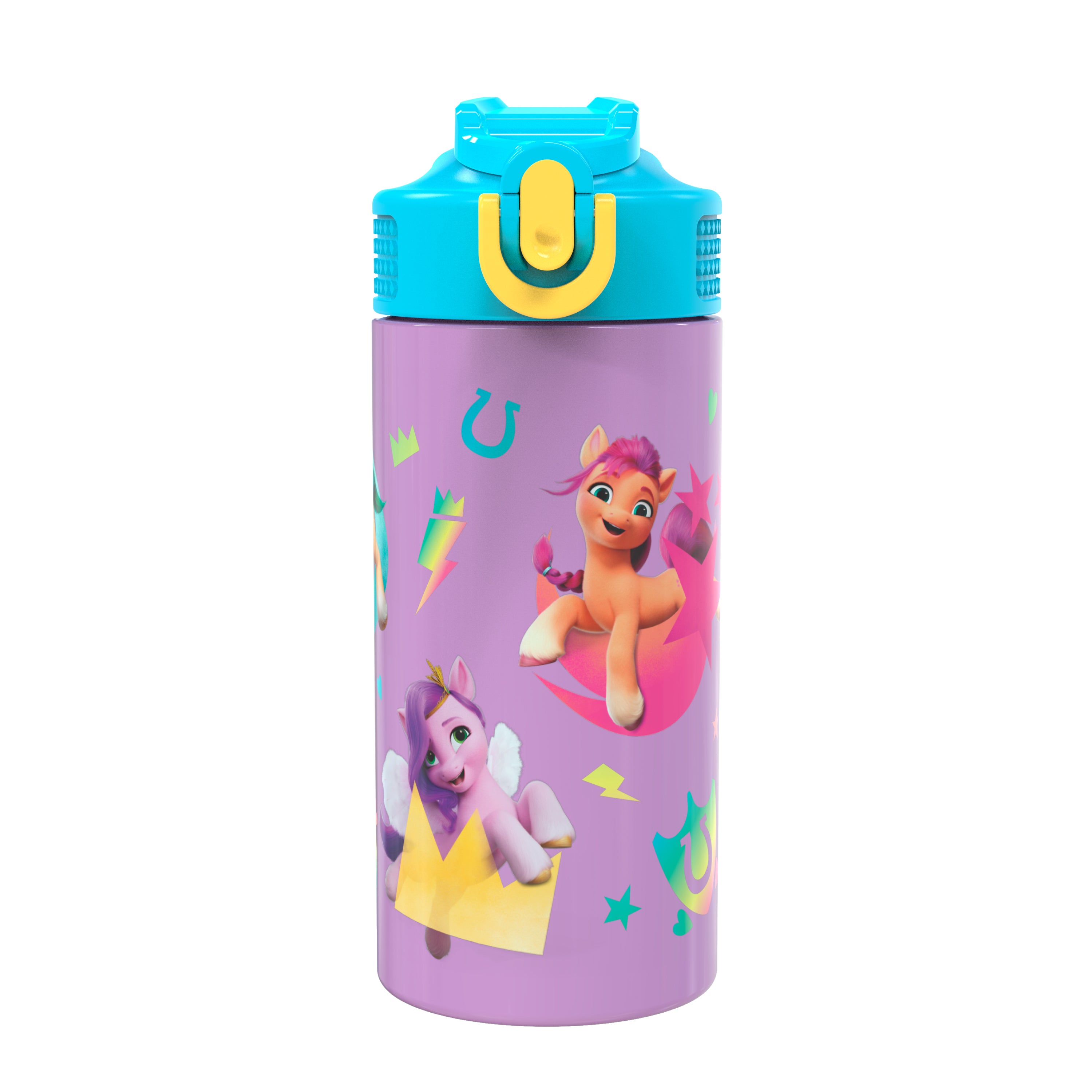 My Little Pony Kids Stainless Steel Leak Proof Water Bottle with Push Button Lid and Spout