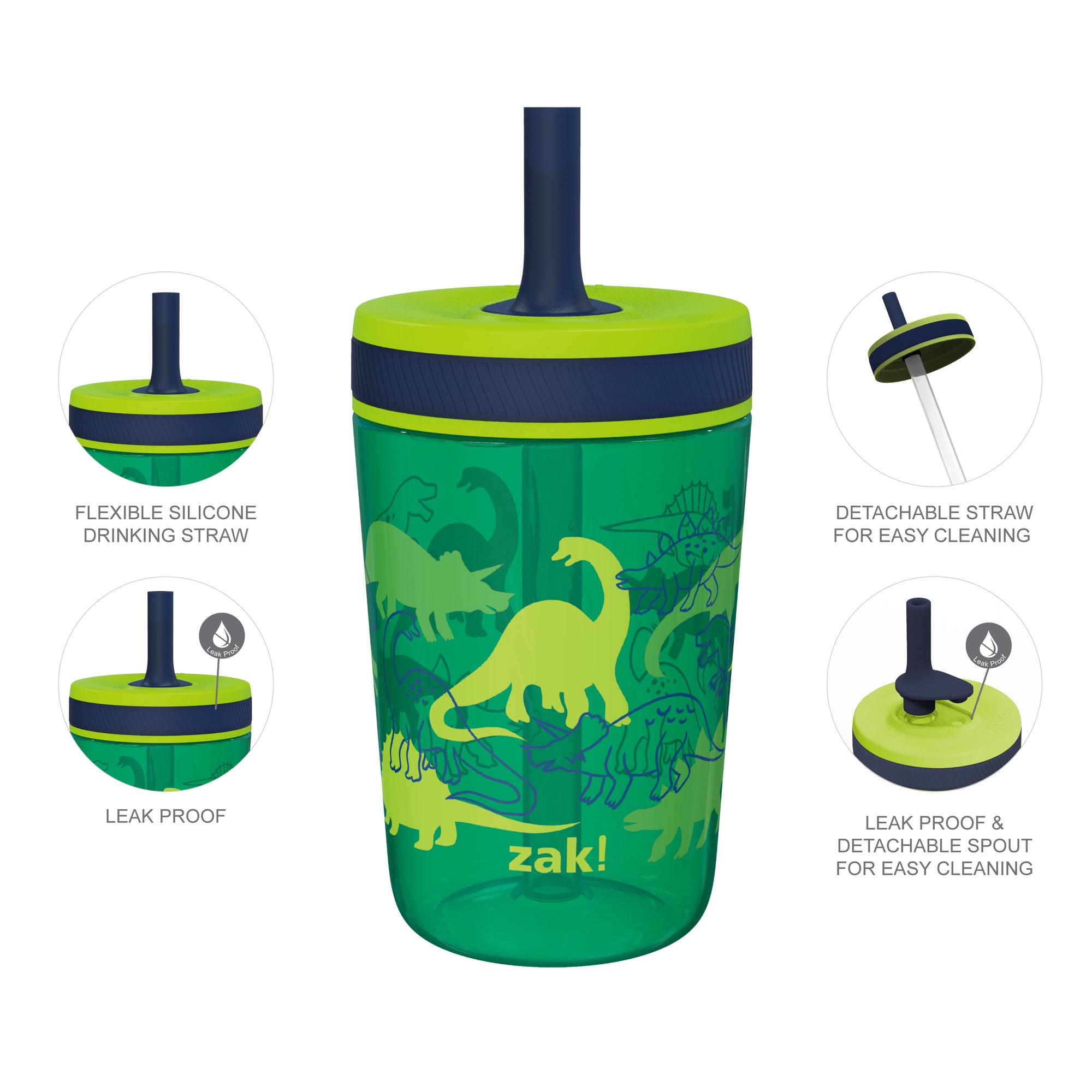 Dinosaurs Kelso Kids Leak Proof Tumbler with Lid and Straw