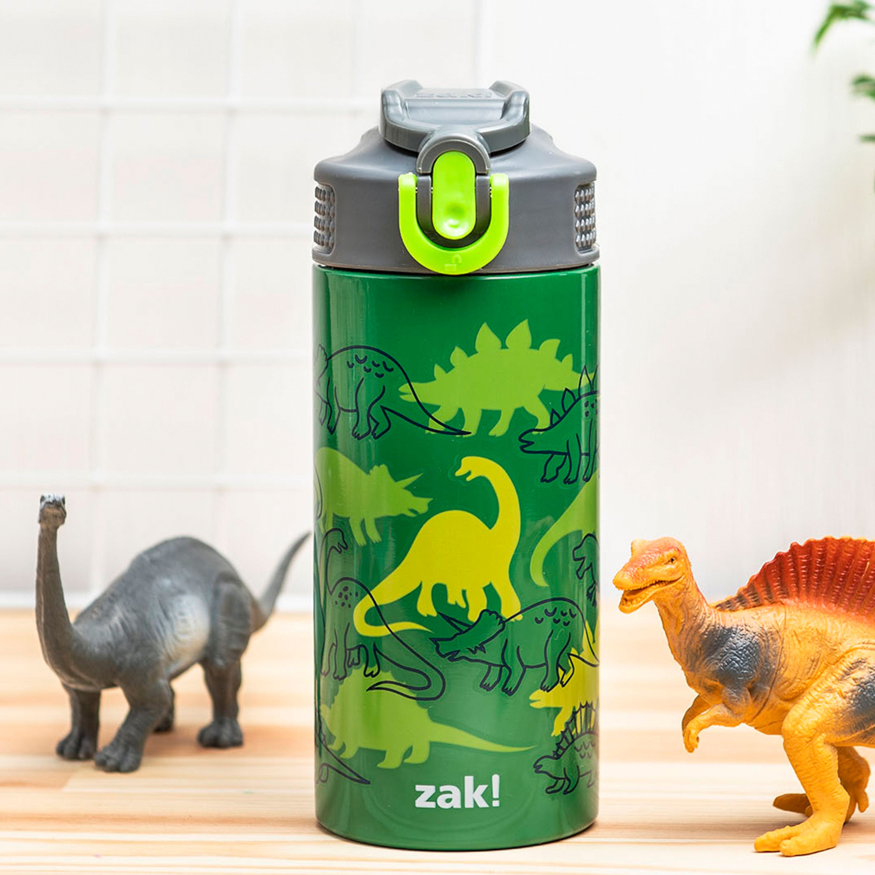 Dino Camo Kids Stainless Steel Leak Proof Water Bottle with Push Button Lid and Spout