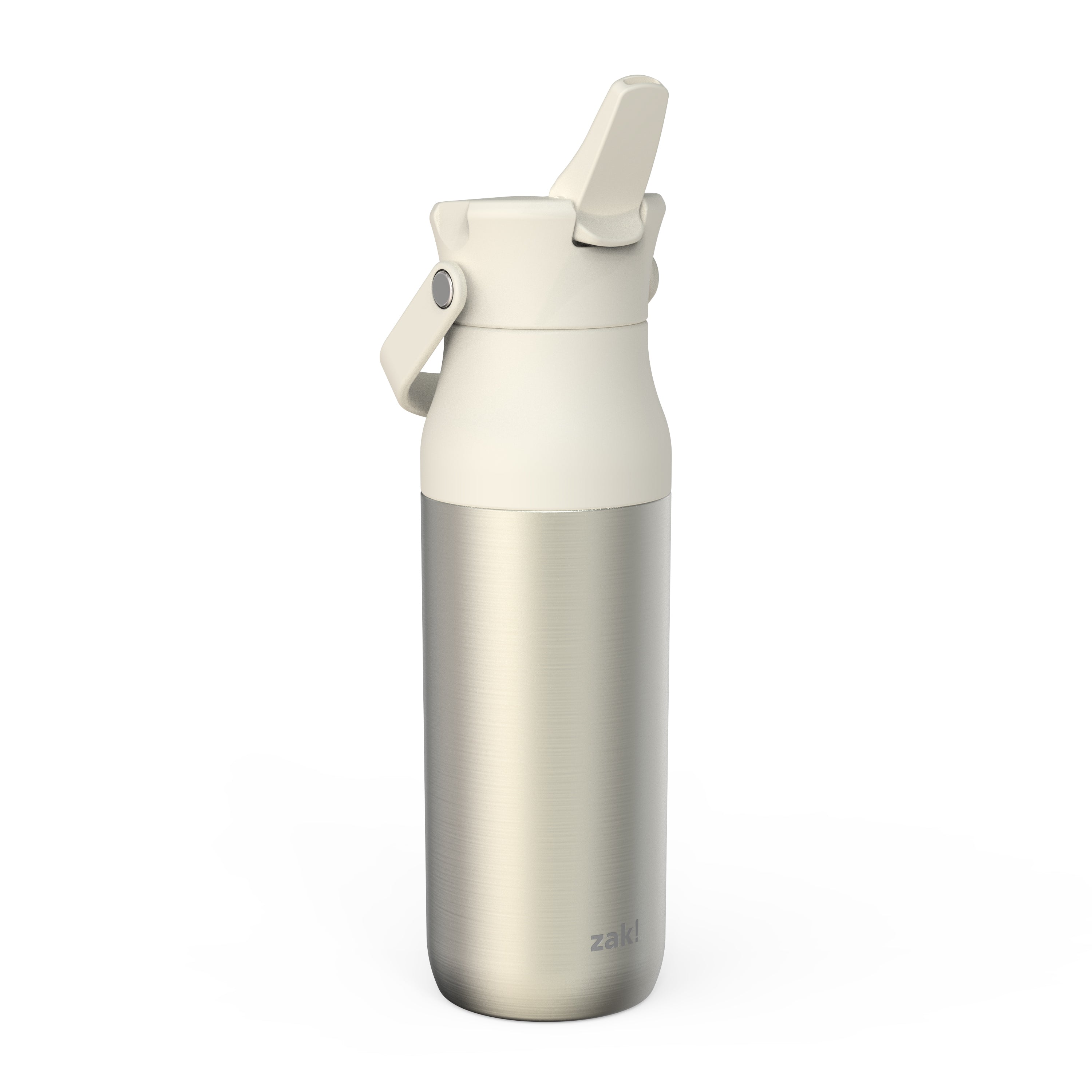 Harmony Recycled Stainless Steel Insulated Water Bottle with Flip-Up Straw Spout - Ivory, 32 ounces