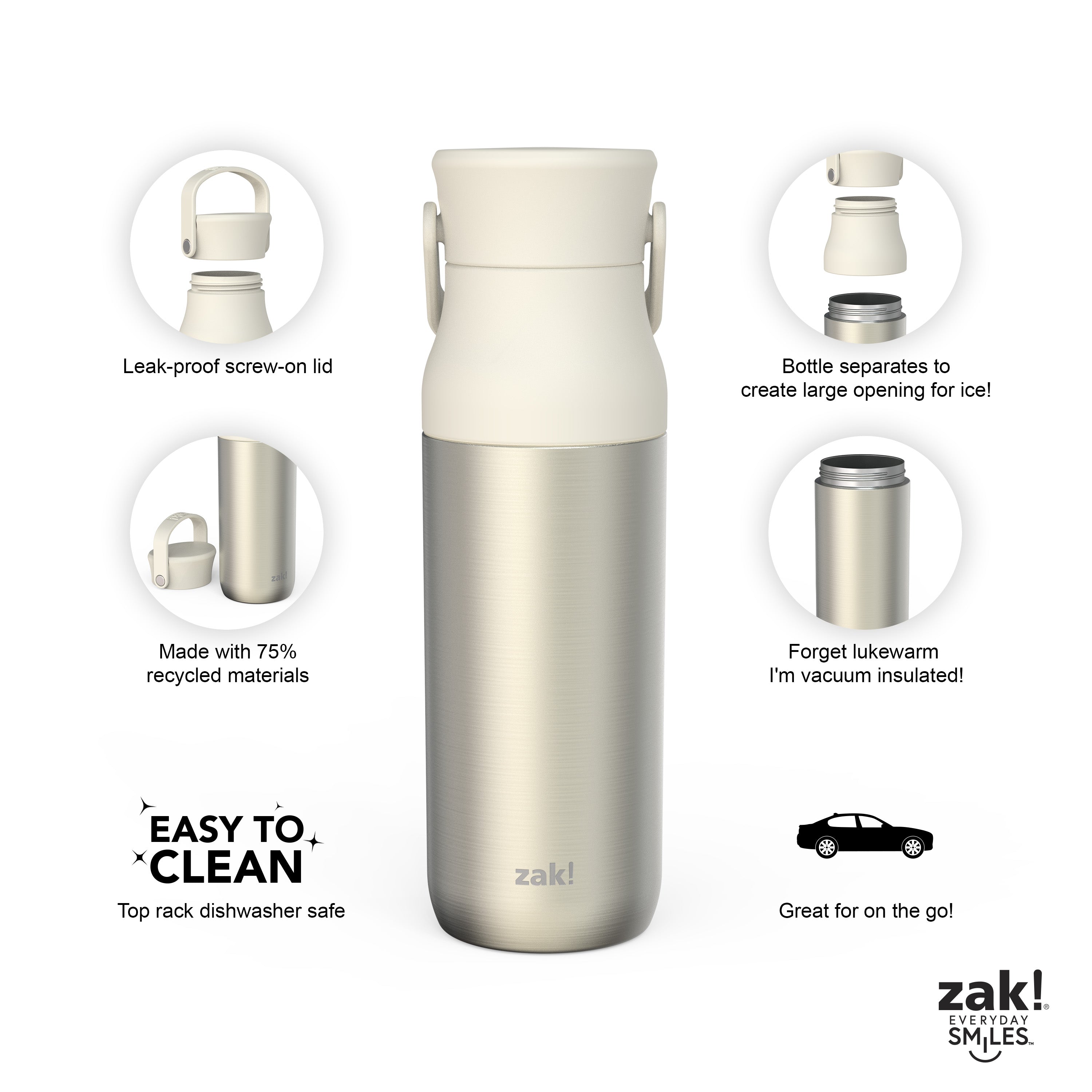 Insulated Water Bottle with Chug Lid - 20 Oz Double-Wall Vacuum Stainless  Steel