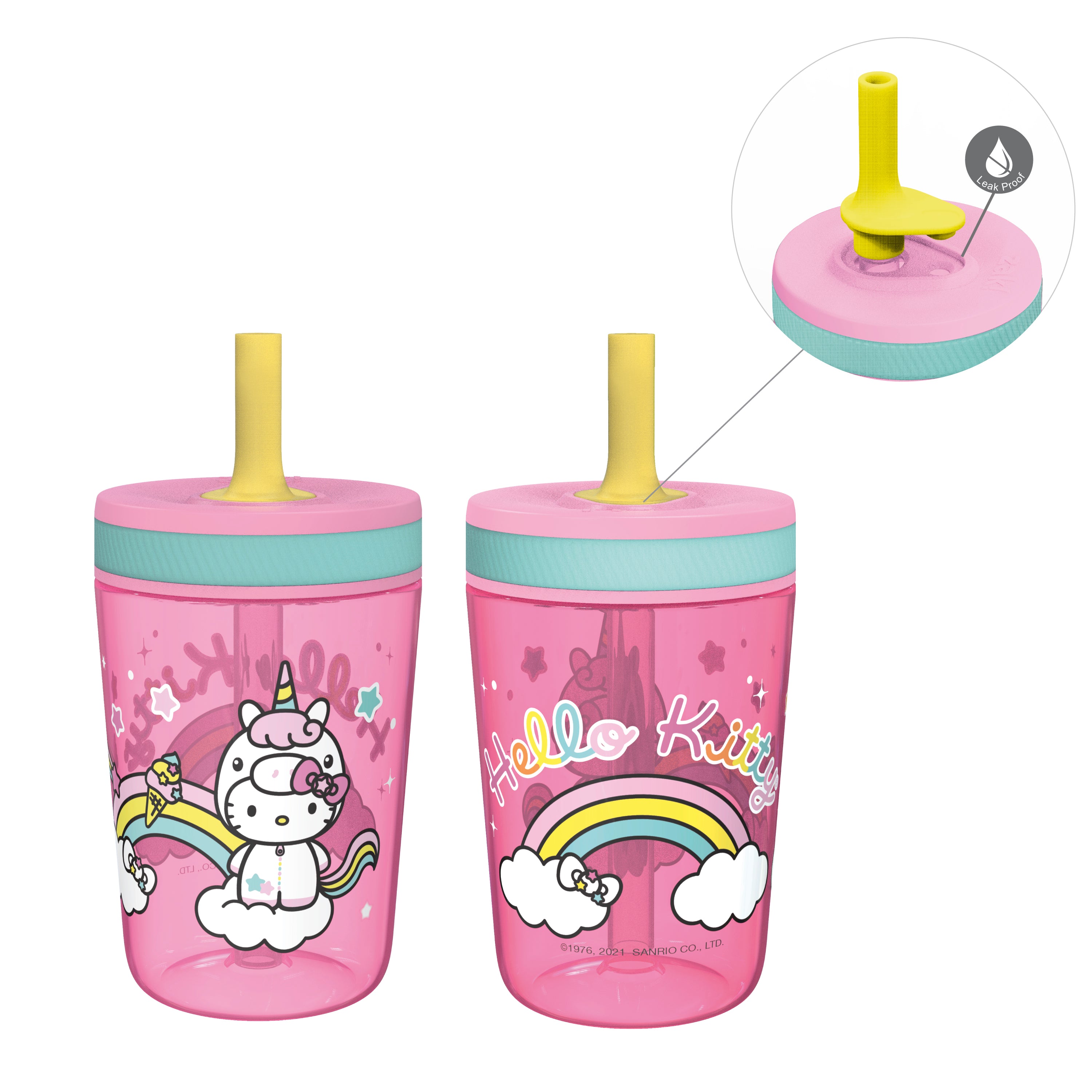 Hello Kitty Kelso Kids Leak Proof Tumbler with Lid and Straw - 15 Ounces