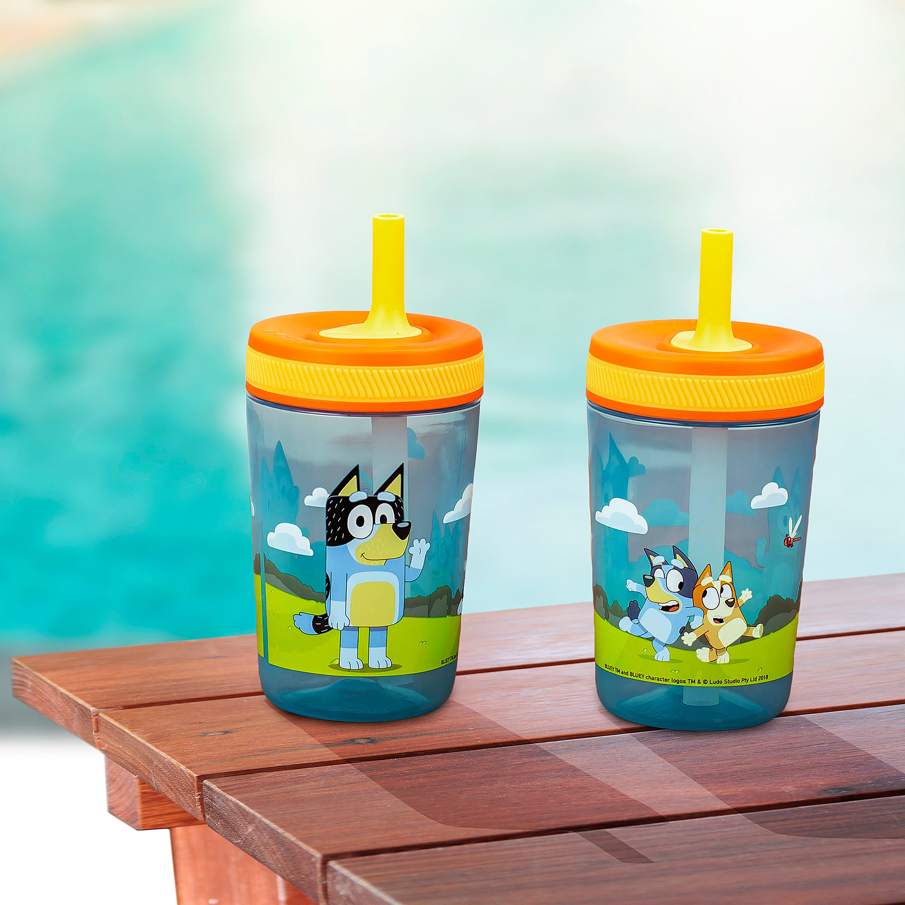 Zak Designs Bluey Kelso Toddler Cups for Travel or at Home, 12oz Vacuum Insulated Stainless Steel Sippy Cup with Leak-Proof Design Is Perfect for
