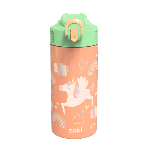Unicorn and Dinosaurs Kids Leak Proof Water Bottles with Push Button Lid  and Spout - 16 Ounces —