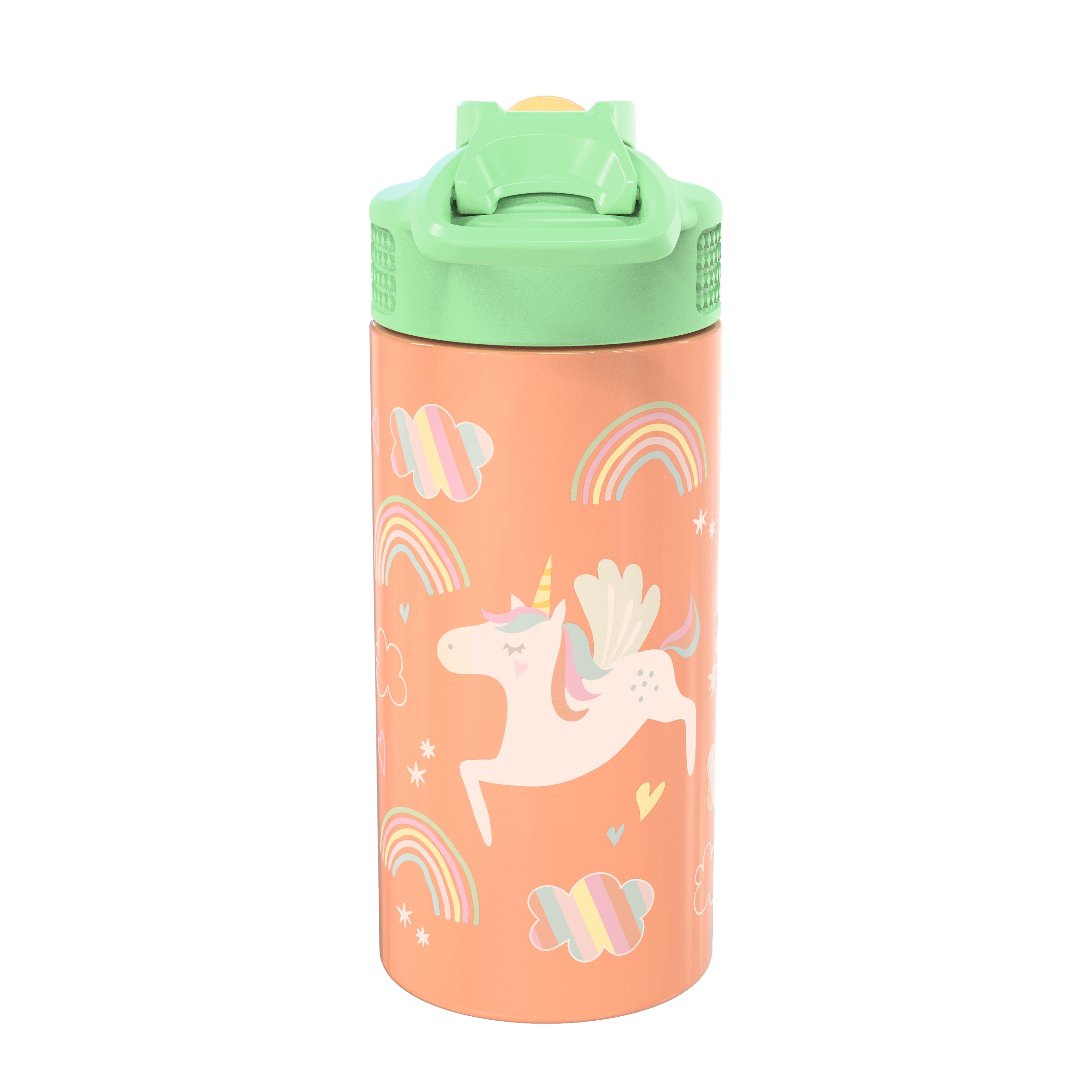 Unicorn Kids Stainless Steel Leak Proof Water Bottle with Push Button Lid and Spout